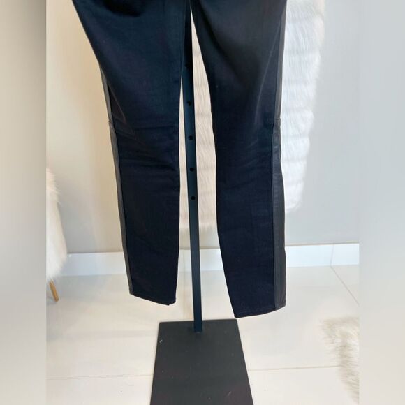 Tory Burch Black Leather Denim Pants (26) - Picture 10 of 12